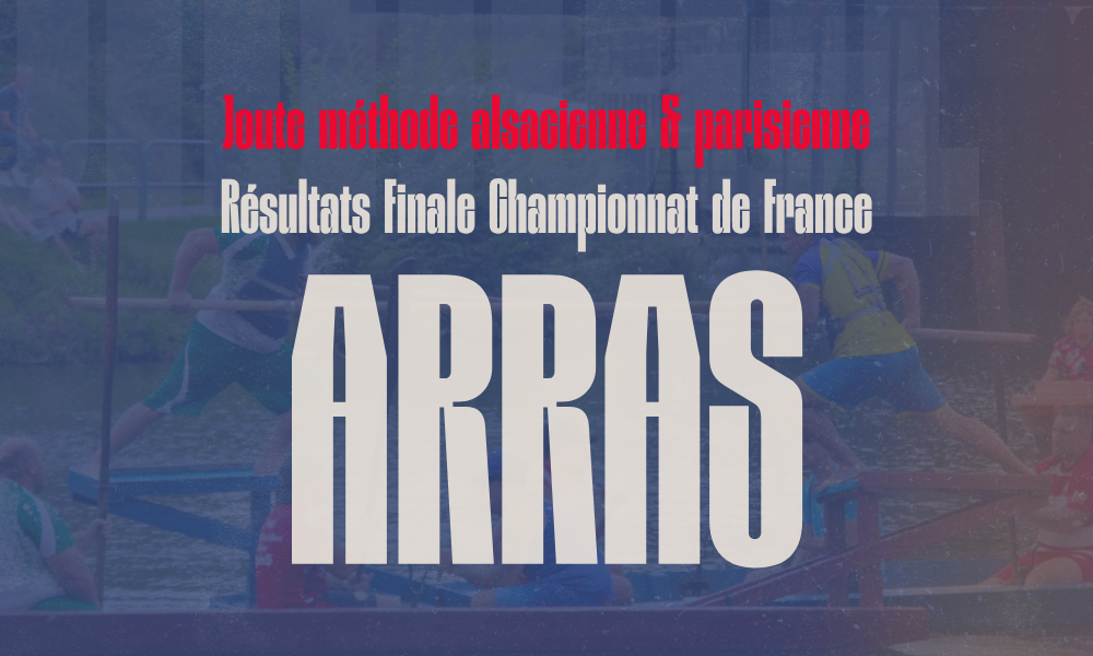 Podiums et jouteurs de Chasse-sur-Rhône lors des finales des Championnats de France de joute parisienne et alsacienne à Arras.