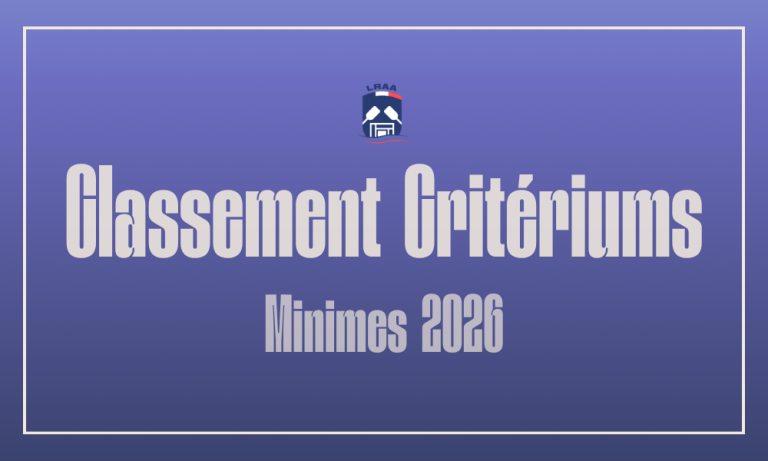 Classements généraux définitifs des critériums de joute lyonnaise 2026 pour les catégories Minimes légers et lourds.