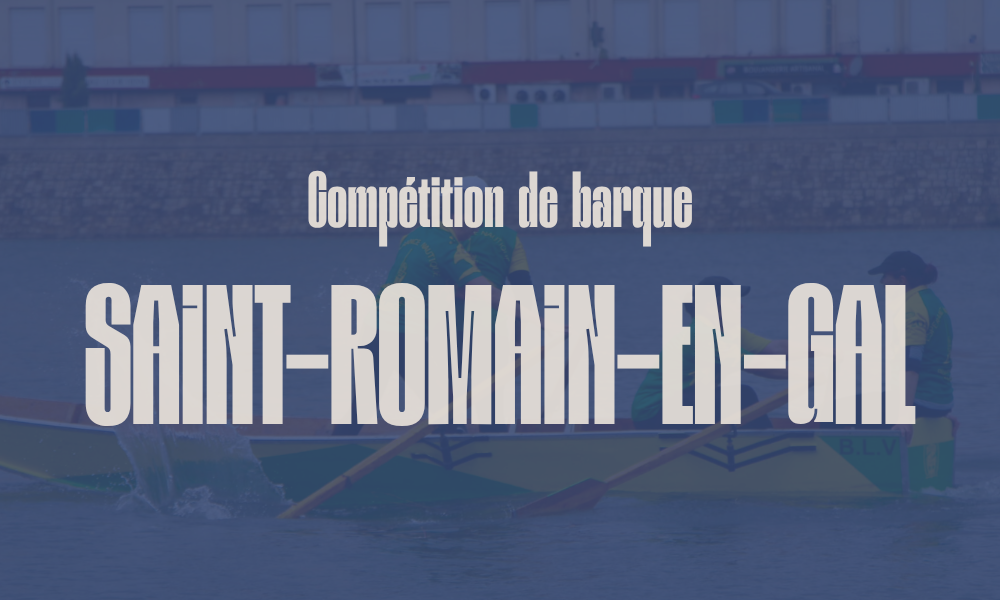 Équipages et vainqueurs de la course de barques à 4 rameurs organisée à Saint-Romain-en-Gal le 25 octobre 2026.